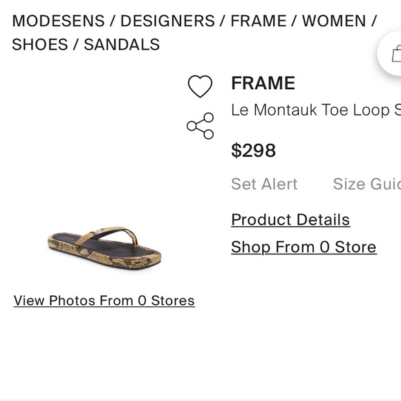 Frame Le Montauk Leather Cross Sandals python multi Size 38 like new - Picture 9 of 9